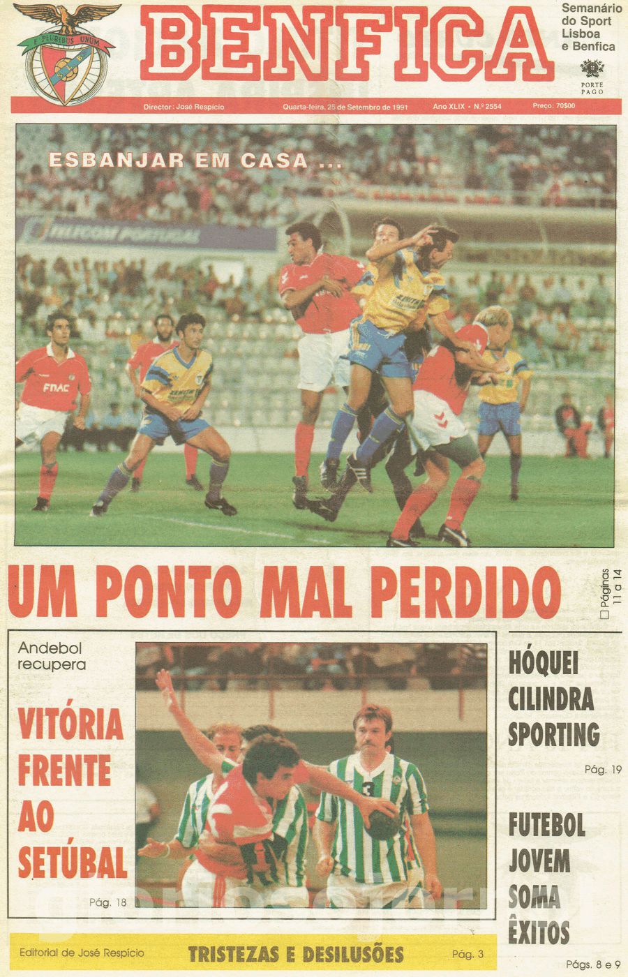 jornal o benfica 2554 1991-09-25